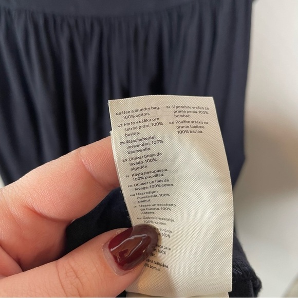 Arket Sweden Long Sleeve Cotton‎ Midi Dress Black Medium - Picture 7 of 8